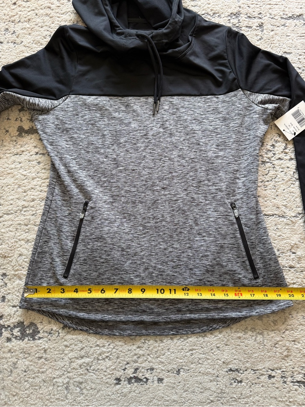 NWT-GIII 4Her by Carl Banks Women's Black and Gray Pullover Hoodie Slouch Neck M - Picture 8 of 13